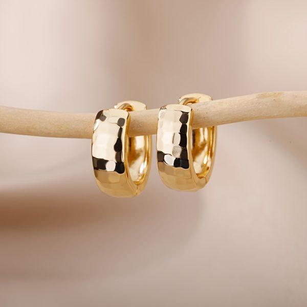 Vintage Leisure Style Stainless Steel Simple Glossy Hoop Earrings for Women Daily Casual Wear - Image 3