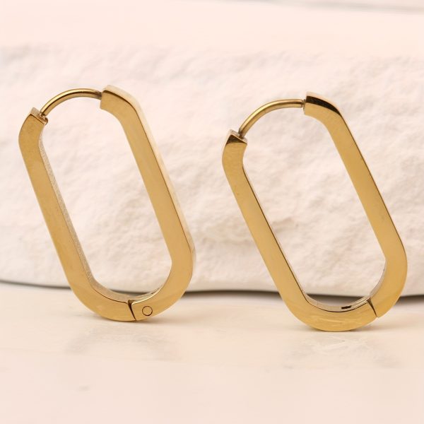 Hypoallergenic Ear Jewelry Stainless Steel Golden U Shape Hoop Earrings Elegant Simple Style All-match Ear Jewelry - Image 11