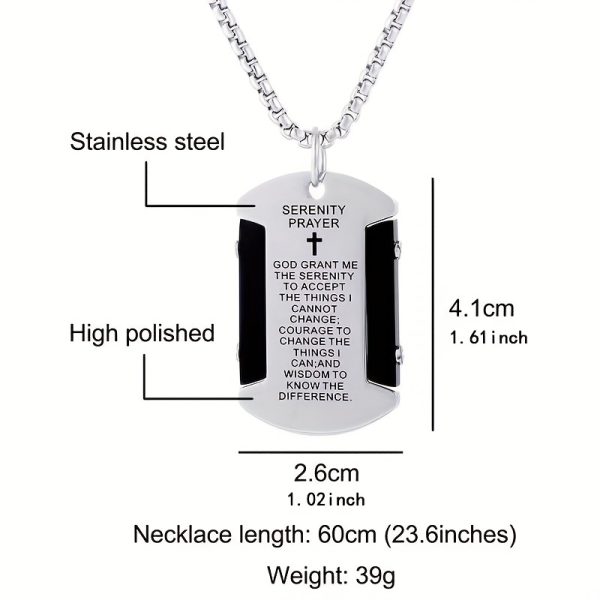Unique Stainless Steel Cross Pendant Necklace - Durable Hip-Hop Military Tag Design, Anti-Scratch, Water Resistant, Perfect for Men and Women, Everyday Wear, Gift Idea - Image 6