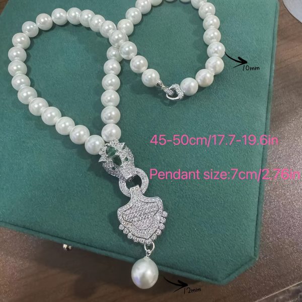 Elegant Vintage-Inspired Shell Bead Necklace - S925 Silvery, Perfect For Birthdays, Anniversaries & Graduation Gifts (Gift Box Varies) - Image 2