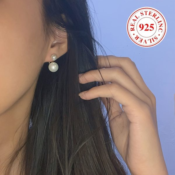Elegant Freshwater Pearl Stud Earrings - Hypoallergenic 925 Sterling Silver, Delicate Vintage Style, Durable, Comfortable, Perfect for Sensitive Skin, Everyday Wear, and Special Occasions - Image 4