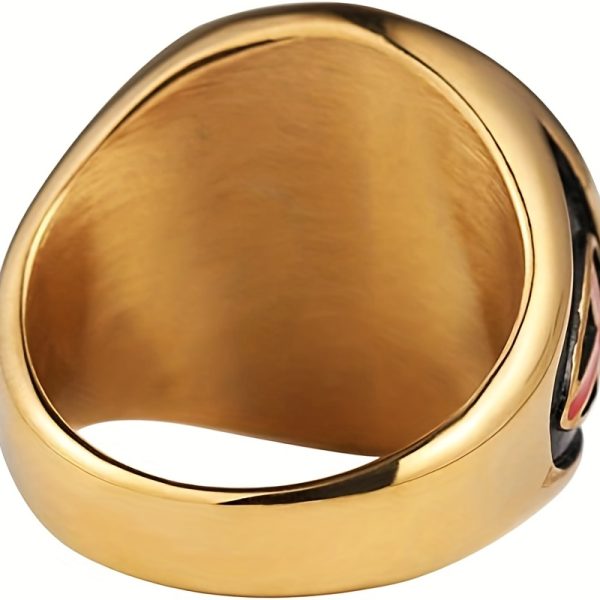 1pc Men's Bold Stainless Steel Knight Shield Ring - Medieval Inspired, Symbol of Protection, Perfect for Stylish Everyday Wear - Image 15
