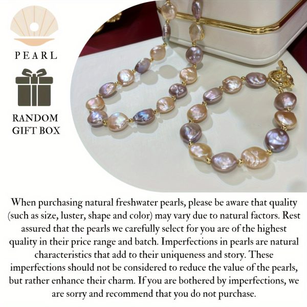 Elegant Men's Freshwater Pearl Necklace and Bracelet Set - Fashionable Summer Accessory with Unique Candy-Colored Beads, Perfect Gift Box Included - Image 5