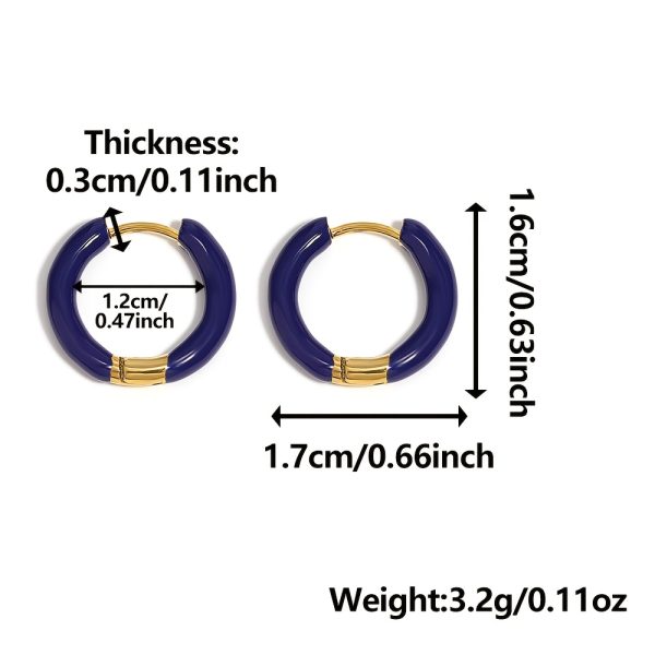 1Pair 18mm Stainless Steel Hoop Earring Stackable - Trendy Dopamine Color Jewelry For Unisex Women Men - Image 2