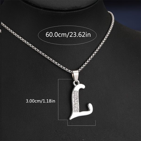 1pc Stylish Stainless Steel Initial Pendant Necklace - Personalize with 26 Letters - Perfect Holiday or Birthday Gift for Her - Image 15