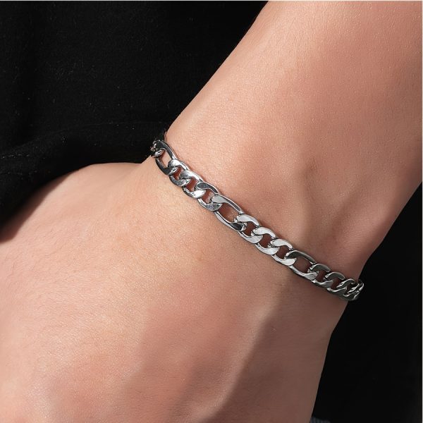 1pc Stainless Steel Chain Bracelet - Fashionably Cool Hip Hop Inspired Chain Link Design for Everyday Wear, Unisex for Men and Women, Perfect Gift for Fathers Day, Birthdays, or Any Special Occasion - Image 6