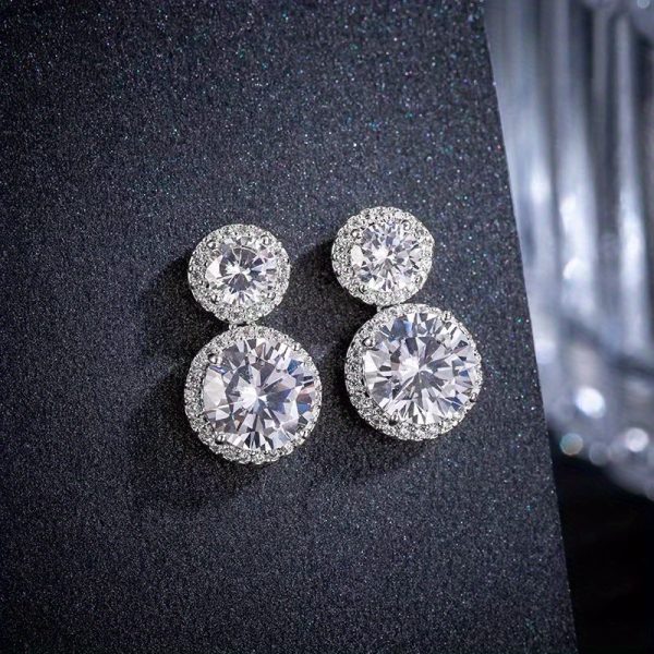 2.5 CT + 2.5 CT Dazzling Moissanite Drop Earrings - Sterling 925 Silver Luxury Stud Earrings with Exquisite Design for Romantic Lovers - Ideal Anniversary Gift - Image 5