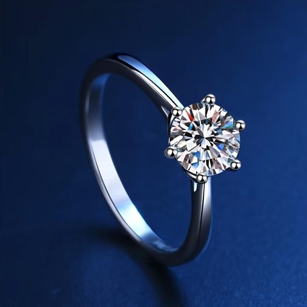 1u002F2u002F3u002F5ct Moissanite Sterling Silver 925 Engagement Ring for Female, Suitable for Banquet Party Official Occasions Anniversary Gift Wedding Ring - Image 4