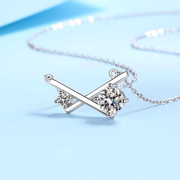 Silver Luminous 1 Carat Moissanite Necklace Jewelry With Certificate Men's Women's Fashion Necklaces Small Fragrance For Weddings And Parties Black Friday Halloween Gifts Ideal Gifts For Christmas With Gift Boxes - Image 6