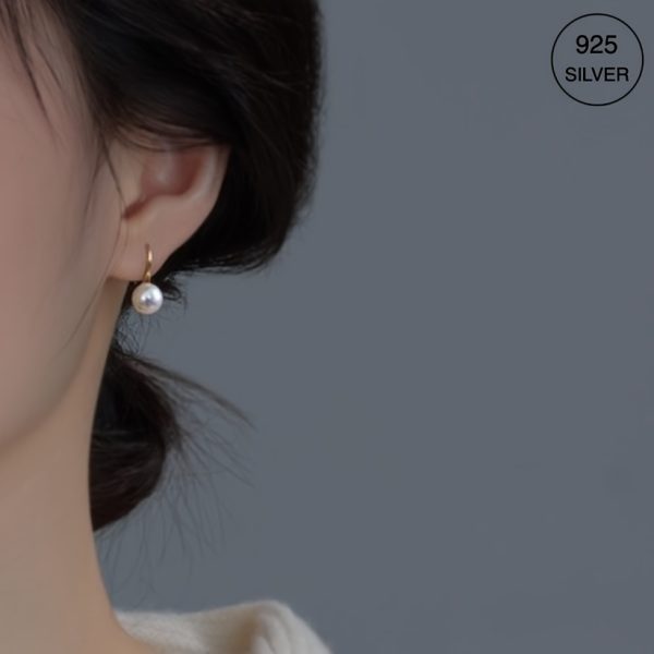 925 Silver Freshwater Pearl Drop Earrings Elegant Jewelry Formal Dress Banquet Female Ear Accessories - Image 9