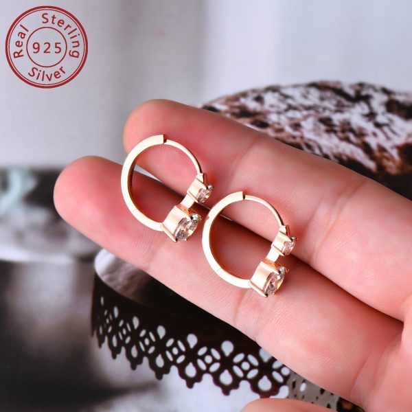 1 Pair of Moissanite Earrings 925 Pure Silvery Women's Earrings Round 6.5mm & 4mm Moissanite Earrings Fashion Earrings Jewelry Birthday Gift with GRA Certificate, Silvery Weight About 3.85g, Moissanite 6.5mm-2pcs, 4mm-2pcs, Total Carat 1.3ct+1.3ct=2.6ctu002FPair - Image 11
