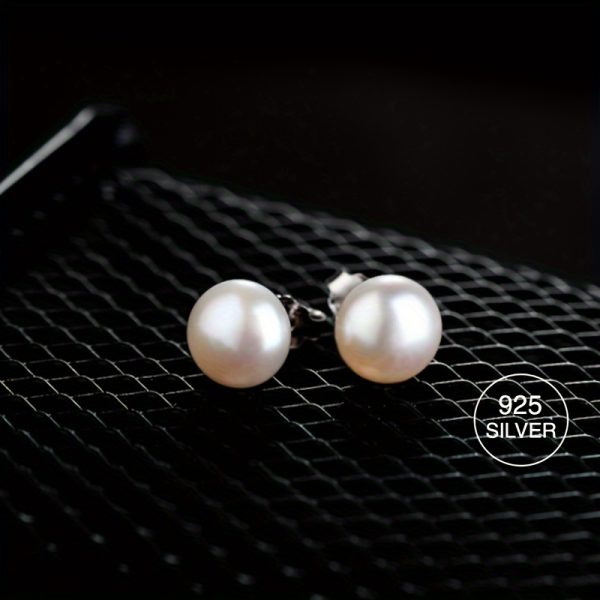 Luxurious Freshwater Pearl Earrings - 925 Sterling Silver, Simple yet Elegant Design, Hypoallergenic, Nickel-Free, Perfect for Daily Wear, Formal Occasions, and as a Timeless Gift for Women - Image 8