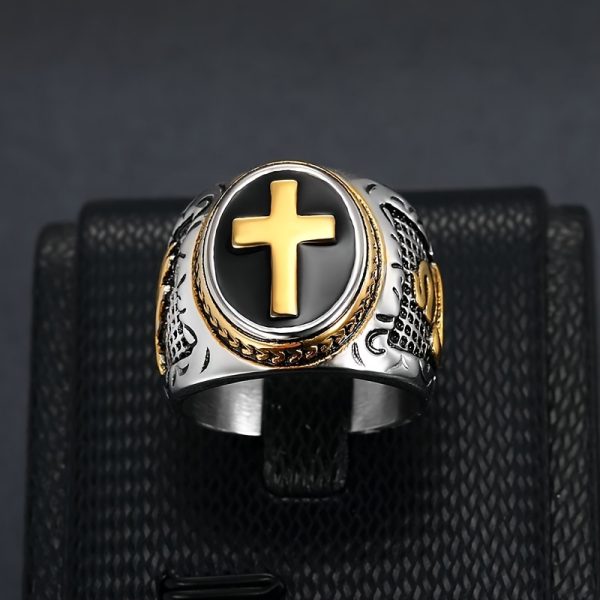 1pc Exquisite 316L Stainless Steel Prayer Hand Cross Ring for Men - Durable, Hypoallergenic, Comfortable, and Stylish Party Jewelry for Everyday Wear - Image 7