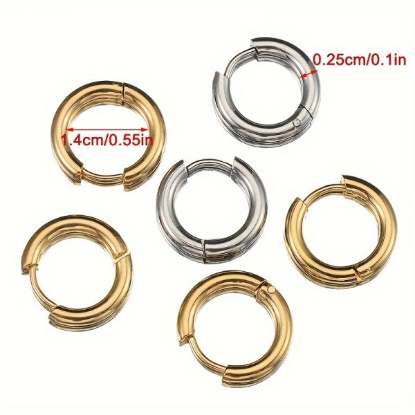 10pcs Golden Round Circle Pendant Buckle Stainless Steel Small Hoop Earrings - Durable, Hypoallergenic, and Versatile DIY Jewelry Making Supplies for Crafting Unique Earrings - Perfect for Jewelry Makers, Crafters, and Fashion Enthusiasts - Image 7