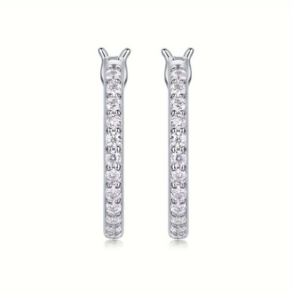 2pcsu002Fpair Moissanite Earrings, 925 Sterling Silver & 18k Gold Plated, Men's And Women's, Earrings, Studs, Jewelry Decoration, Valentine'S Day, Wedding Gift, Anniversary Gift, Birthday Gift - Image 3