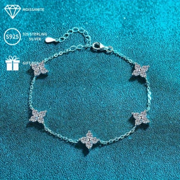 S925 Sterling Silver Moissanite Hexagonal Star Bracelet: Perfect for Mother's Day, Valentine's Day, Travel, Vacation, Birthday Parties, and Family Banquets - Image 6