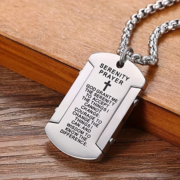Unique Stainless Steel Cross Pendant Necklace - Durable Hip-Hop Military Tag Design, Anti-Scratch, Water Resistant, Perfect for Men and Women, Everyday Wear, Gift Idea - Image 2