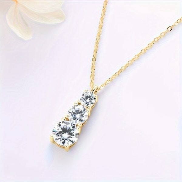 925 Sterling Silver Moissanite Necklace for Men & Women, 1.8ct, Luxury Casual Gift for Boyfriendu002FGirlfriend - Image 8
