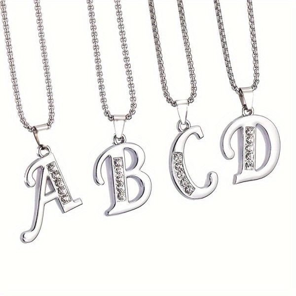1pc Stylish Stainless Steel Initial Pendant Necklace - Personalize with 26 Letters - Perfect Holiday or Birthday Gift for Her - Image 4