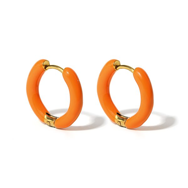 1Pair 18mm Stainless Steel Hoop Earring Stackable - Trendy Dopamine Color Jewelry For Unisex Women Men - Image 5