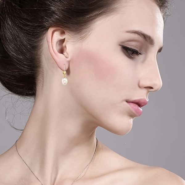 Women's Freshwater Pearl Drop Earrings, 18k Gold Plated Freshwater Pearl Earrings, Suitable For All Occasions, With A Beautiful Gift Box - Image 2