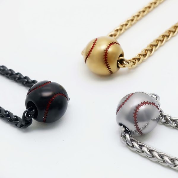 1pc Stainless Steel Baseball Pendant Necklace For Men Women - Image 7