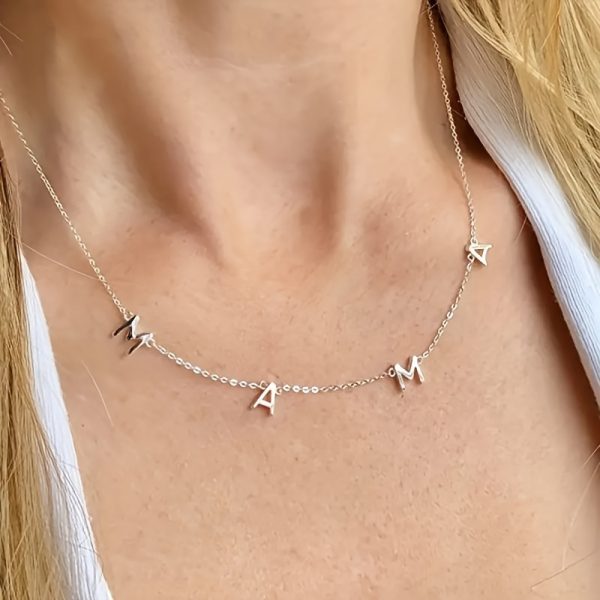 Unique Customizable Stainless Steel Name Pendant Necklace - Personalized Jewelry with English Letter, Golden DIY Initial, Ideal Gift for Women - Image 4