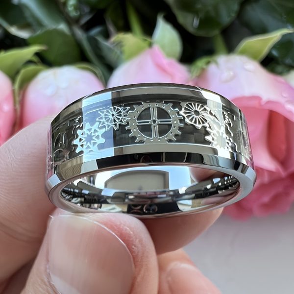 1pc Exquisite Punk Gear Stainless Steel Ring - Durable, Edgy Fashion Accessory for Men - Perfect Gift for Party, Banquet, Holiday, Birthday, Anniversary Celebrations