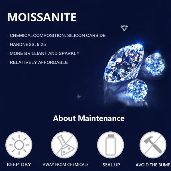 Luxurious 925 Silver Moissanite Pendant Necklace - Elegant Chain Jewelry for Daily Wear with Sparkling Decoration and Gift Box Included - Image 3