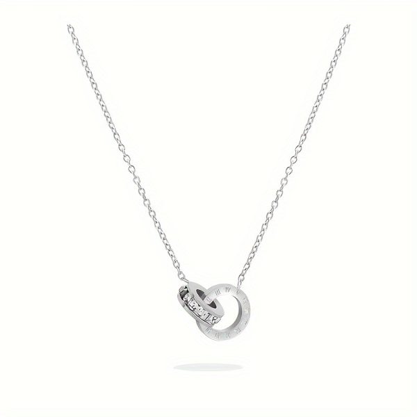 4pcs Stainless Steel Roman Numeral Inlaid Rhinestone Simple Fashion Trendy Design - Image 3