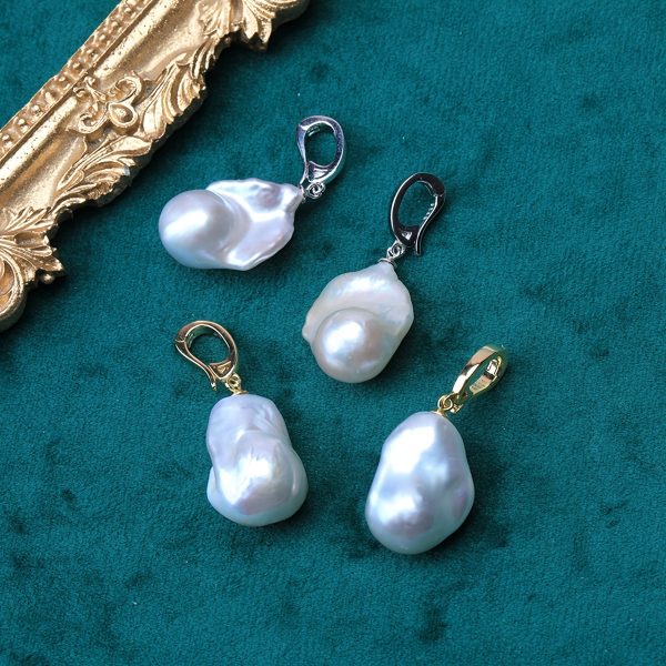 Vintage French-Style Baroque Freshwater Pearl Pendant Enhancer, Natural Stone, S925 Sterling Silver with Plating, Universal Clasp ?C Elegant Accessory for Daily Wear, Date Night, Gifting, Bridal Jewelry - Image 10