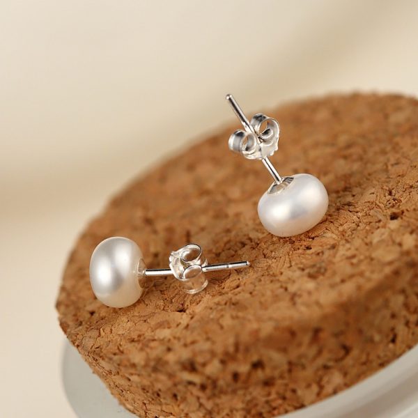 Luxurious Freshwater Pearl Earrings - 925 Sterling Silver, Simple yet Elegant Design, Hypoallergenic, Nickel-Free, Perfect for Daily Wear, Formal Occasions, and as a Timeless Gift for Women - Image 7