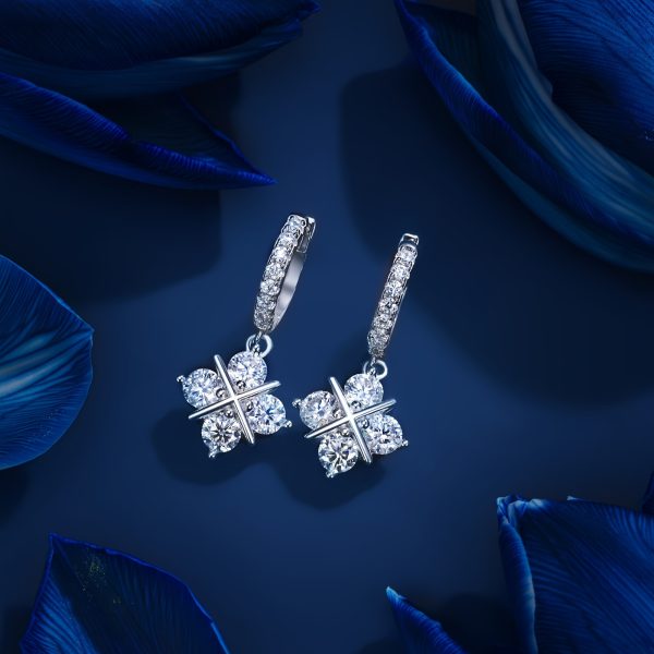 Silver One-of-a-kind 0.5ct*8pcs Moissanite Earrings Jewelry With Certificate Men's And Women's Fashion Earrings Birthday Party Gift Small Fragrance Design Black Friday Halloween Gift Christmas Gift Wedding Essentials With Gift Box - Image 4