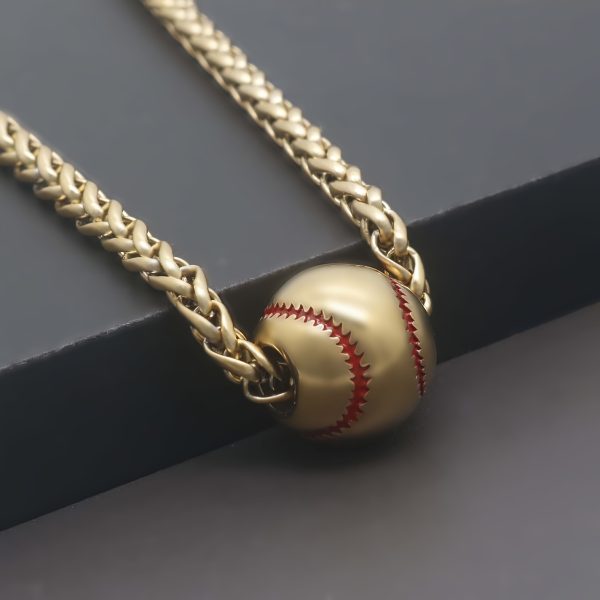 1pc Stainless Steel Baseball Pendant Necklace For Men Women - Image 5