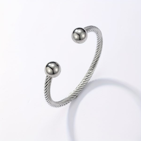 Stylish Twisted Cable Cuff Bangle Bracelet - Adjustable Elastic Stainless Steel Design, Comfortable Fit, Durable, Water Resistant, Hypoallergenic, Perfect Accessory for Women, Elegant Gift Idea - Image 10