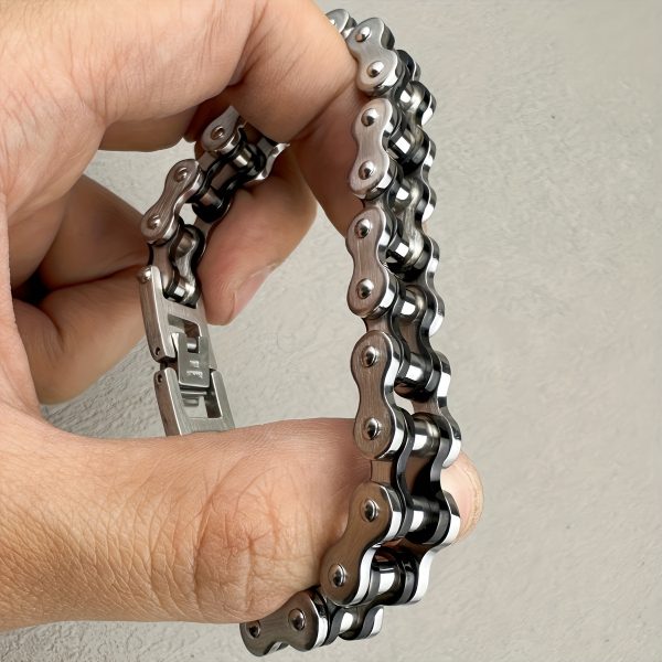1pc Punk Rock Stainless Steel Mens Bracelet - Stylish & Durable Cool Link Chain Jewelry for Trendsetters - Image 13
