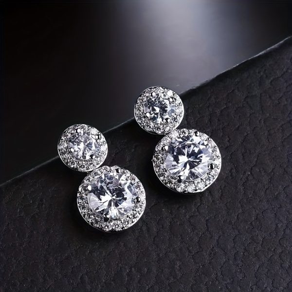 2.5 CT + 2.5 CT Dazzling Moissanite Drop Earrings - Sterling 925 Silver Luxury Stud Earrings with Exquisite Design for Romantic Lovers - Ideal Anniversary Gift - Image 3
