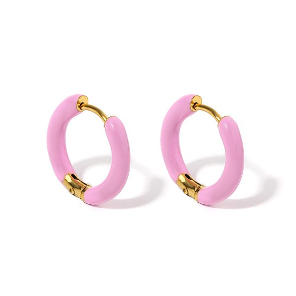 1Pair 18mm Stainless Steel Hoop Earring Stackable - Trendy Dopamine Color Jewelry For Unisex Women Men - Image 11