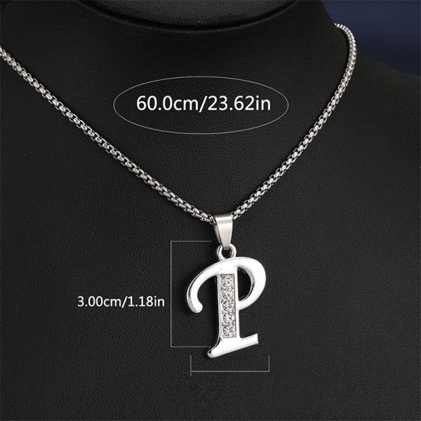 1pc Stylish Stainless Steel Initial Pendant Necklace - Personalize with 26 Letters - Perfect Holiday or Birthday Gift for Her - Image 19