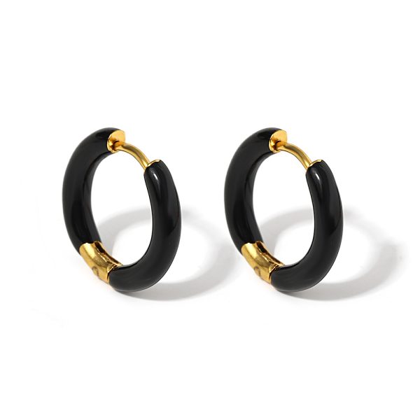 1Pair 18mm Stainless Steel Hoop Earring Stackable - Trendy Dopamine Color Jewelry For Unisex Women Men - Image 13