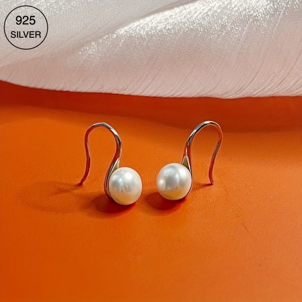 925 Silver Freshwater Pearl Drop Earrings Elegant Jewelry Formal Dress Banquet Female Ear Accessories - Image 7