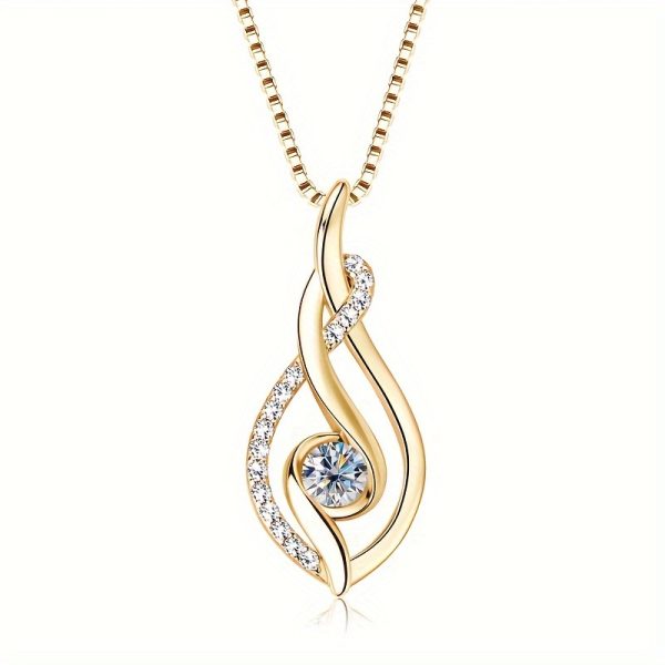 1 piece fine craftsmanship 18k gold plated 925 sterling silver main stone 0.25 carat high quality moissanite fine ladies fashion necklace engagement wedding confession anniversary send friends send loved ones family mother's day gift - Image 5