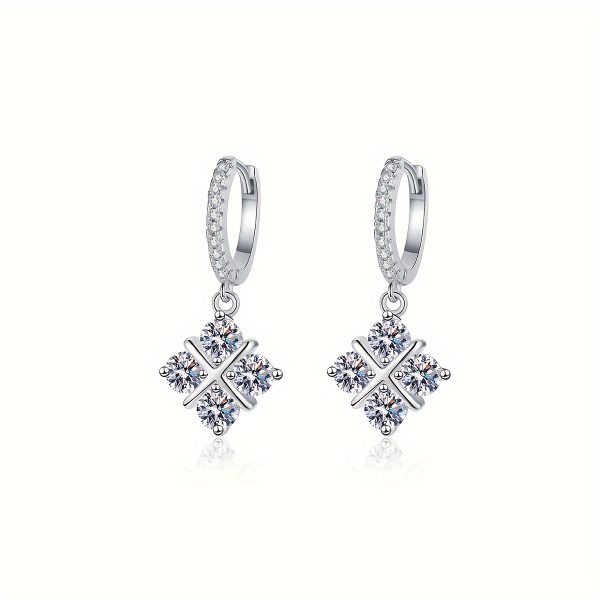 Silver One-of-a-kind 0.5ct*8pcs Moissanite Earrings Jewelry With Certificate Men's And Women's Fashion Earrings Birthday Party Gift Small Fragrance Design Black Friday Halloween Gift Christmas Gift Wedding Essentials With Gift Box - Image 5