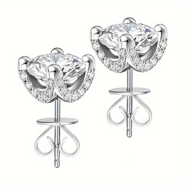 2x 1 Carat Moissanite, 925 Sterling Silver Earrings, Fashion Trend, Classic Style, Casual, Simple, Y2K Creative Design, Gift Box Included, Perfect for Birthday, Anniversary, Valentine's Day, Mother's Day, New Year, Daily Wear, Travel - Image 7