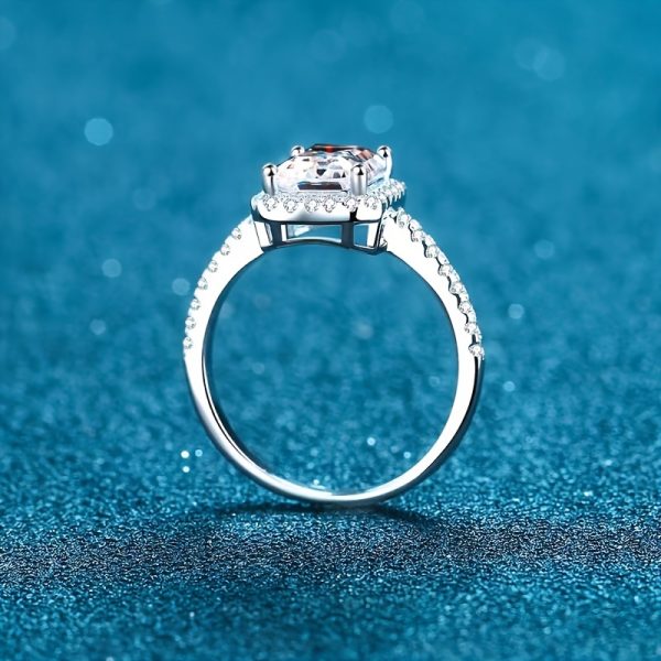 1pc S925 Silver 18K Gold Plated 1-2Carat Moissanite Ring Wedding Anniversary Gift - Image 6