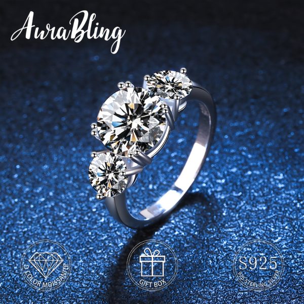 Sparkling Moissanite Engagement Ring - S925 Sterling Silver with Timeless Romance - Ideal Valentines Day Couples Gift in Luxury Box - Image 2
